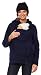 Happy Mama. Women's Maternity Fleece Hoodie Duo Top Carrier Baby Holder. 031p (Navy, UK 10, M)