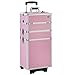 Beautify Professional Pretty Pink 4-in-1 Aluminium Cosmetics Case Beauty Trolley/Vanity Box (760 x 350 x 250mm)