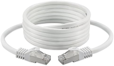 1.5M Cat. 7 - Ethernet Gigabit Lan Network Cable (RJ45) | 10/100/1000Mbit/s - For Streaming | SUHD Tv | IPTV | Desktop Pc | Servers | Laptops | Network Printers / 10 Gbs / High Quality | (1.5m ( Metres ), White)