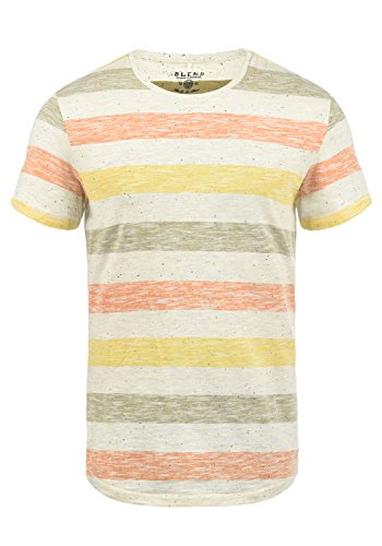 Blend Efkin Herren T-Shirt Kurzarm Shirt Streifenshirt mit Streifen und Rundhalsausschnitt, Größe:L, Farbe:Jaffa Orange (72514) Blend Efkin Herren T-Shirt Kurzarm Shirt Streifenshirt mit Streifen und Rundhalsausschnitt, Größe:L, Farbe:Jaffa Orange (72514)