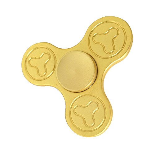 Christmas Concepts - Tri Round Fidget Hand Spinner - Stress Reducer, Stress Relief, Autism - Matte Gold Design