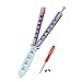 Produktbild MCHSHOP Schmetterlingsmesser und Kammmesser Trainer, Regenbogen Metall Praxis Balisong Stahl Dull Messer mit Scheide Schmetterlings-Messer / Ventilator-Messer (Schmetterlingsmesser)