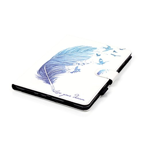 Samsung Galaxy Tab A 9.7 SM-T550 Hülle, DEENOR Colorful Painting and Stylish Drawing Wallet Case Book Style PU Leder Flip Protective Stand Schutzhülle Hülle für Samsung Galaxy Tab A 9.7 SM-T550. (Feather) - 5