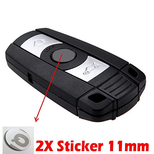 COMPATIBILE-VSTORE 2 Piezas Logo Llave Mando a Distancia Fregio Escudo 11 mm Compatible Logo Azul y Blanco Serie 1, 3, 5, 6, 7 Metal