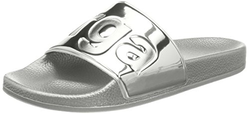superga silver slides