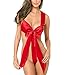 Produktbild Kingwo Dame Dessous Set, Weihnachten Nachtwäsche Mode Frauen Bow Racy Unterwäsche Gewürz Anzug Versuchung Babydoll