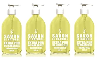 Savon le Naturel - Extra Pur de Marseille au Chèvrefeuille - 500 ml - Lot de 4