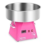 Royal Catering RCZK-1030-W-R Machine a Barbe a Papa Professionnelle (Ø 52 cm, 1030 W, 1 Portion / 30 s, Acier Inoxydable) Rose