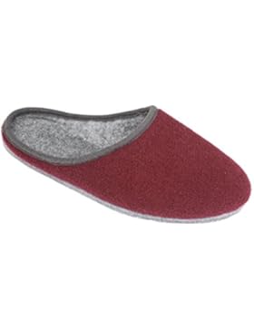GIBRA® Deutsche Filzpantoffeln mit Filzsohle, rot, Gr. 35-42