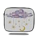Produktbild Laptop Sleeve Case,Astrology,Image of Hanging Moon and Stars on Fairy Cloud at Night Horoscope Home Decorative,Violet Orange,Tablet Bag for Ipad air 2/3/4/mini 9.7 inch