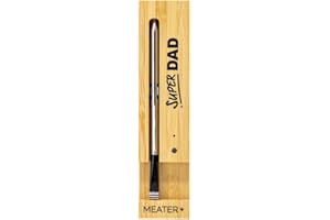 MEATER Plus - Engraved "SUPER DAD" | 50m Long Range Smart Wireless Meat Thermometer for The Oven Grill Kitchen BBQ Smoker Rotisserie with Bluetooth and WiFi Digital Connectivity