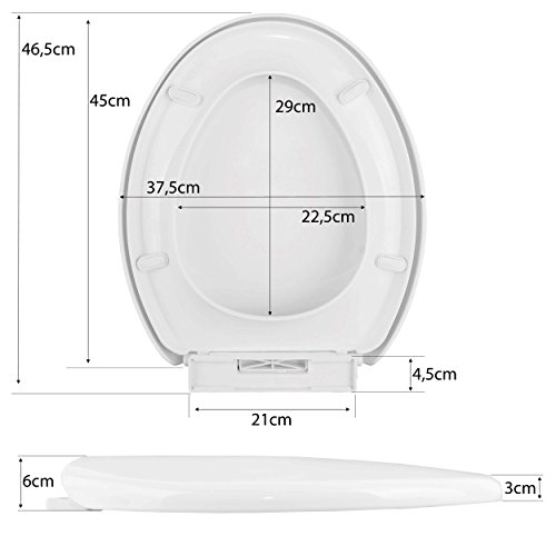 VILSTEIN© WC-Sitz mit Absenkautomatik, WC Deckel Toilettendeckel, Antibakteriell beschichtet, Soft-Close für Sitz und Deckel, inkl. Universal Befestigungs-Set, weiß, VS-ZT13V2 - 8