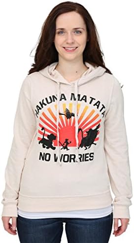 Lion King Hakuna Matata Snow Heather Womens Hooded Sweatshi Large