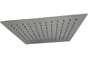 VET ITALY Vetrineinrete® Soffione per doccia da bagno slim quadrato 30x30 cm effetto pioggia cromato attacco universale 1/2"