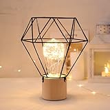 ❤ Unique Night Light: luz de noche de estilo industrial especial, material de hierro de alta calidad, forma de diamante, elegante y único, ya sea como luz de noche o como decoración.