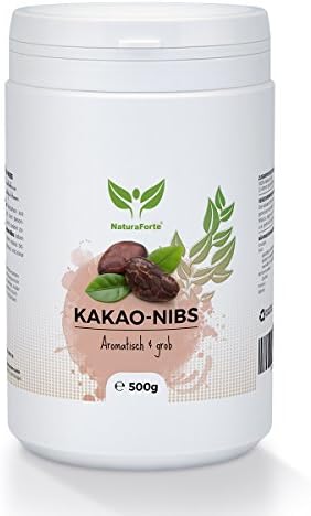 NaturaForte Cocoa Nibs 500g, Low Carb Bean Vegan, Strongly de-oiled, No added sugar, For baking