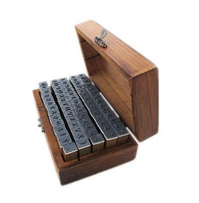 Alphabet- Nummern- und Symbolstempel aus Holz – 70 Stück in einer Vintage-Dose [version:x7.2] by DELIAWINTERFEL - 6