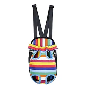 Generic Nylon Pet Dog Cat Carrier Backpack Front Tote Carrier Net Bag Rainbow Xl