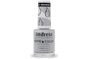 Andreia Professional NutriColor - Esmalte de Uñas Vegano con Nutrientes 100% Natural | Laca de Uñas Transpirable y Amigable con Uñas - Color NC3 Grey 10,5ml