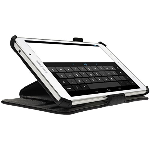igadgitz Premium Schwarz PU Leder Tasche für Samsung Galaxy Tab 4 8.0″ SM-T330 mit Stand + Hand Strap + Auto Sleep/Wake + Displayschutzfolie - 7
