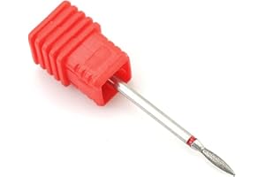 Natury Nails Fresa Flame de Diamante para Torno de uñas 9.5 x 2.1mm Broca Manicura Rusa, Cutículas (Grano Fino)