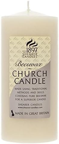 Shearer Beeswax Pillar Church Candle Small