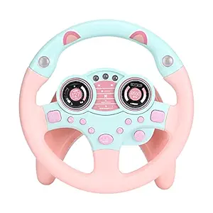Racing Simulator Simulated Driving Controller Portable Childrens Educational Sounding Toy Small Steering Wheel Toy Gift Funny Interactive Driving Wheel with Music Car Seat Toy