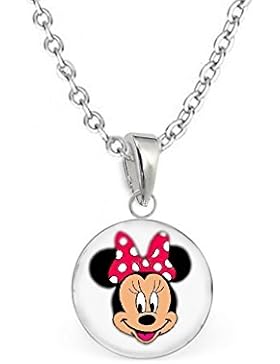 GH1a Minnie Maus ANHÄNGER + KETTE 925er Sterling Silber Mädchen Panzerkette ch1004