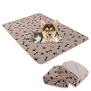 nanbowang Dog Crate Pee Pads - Wahable Dog Rugs Non-Slip Puppy Pads for Small Dogs, Water Absorb Training Pads(1824 Beige)