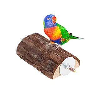 KSK Perch Platform for Bird Cage,Natural Wooden ChewToys Perch Stand Platform Bird Toy for Canary Parakeet Cockatiel Parrot Budgie Sparrow