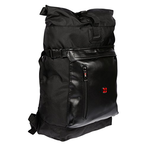 Preisvergleich Produktbild Christian Wippermann Rucksack Courier A4 Roll Up Kurierrucksack Schwarz