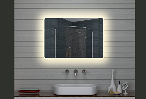 Lux-aqua Design LED Badezimmerspiegel Lichtspiegel Wandspiegel Spiegel 100x70cm - 3