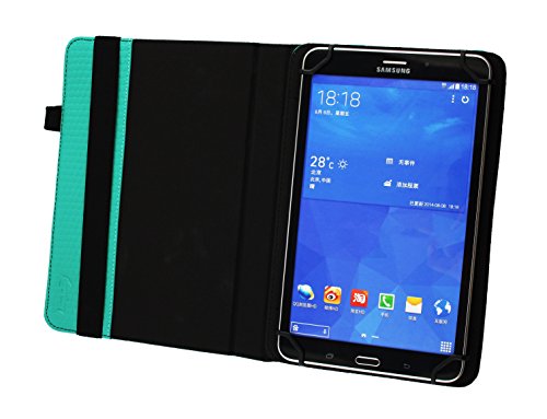 Emartbuy® Alcatel One Touch Pixi 3 ( 8.0 ) 4G 8 Zoll Tablet Universal ( 7 – 8 Zoll ) Gepolsterte Design Emerald Grün 360 Grad rotierende Stand Folio Geldbörse Tasche Hülle + Türkis Eingabestift - 4