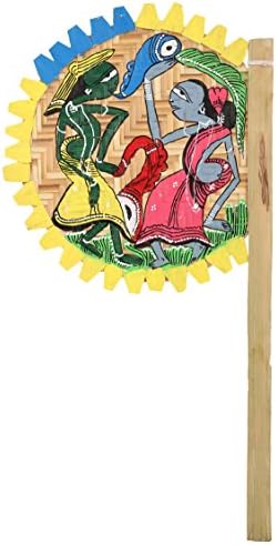 Ananth Crafts Hand Painted Tribal Dance Bamboo Sticks Fan for Decorations