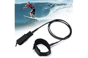 GOCUODE Leash Surfboard 8ft, SUP Surf Straight Leash TPU Wasserski Fußseil Fußschlaufen für Surfbrett Stand Up Paddle Board Zubehör (Schwarz)