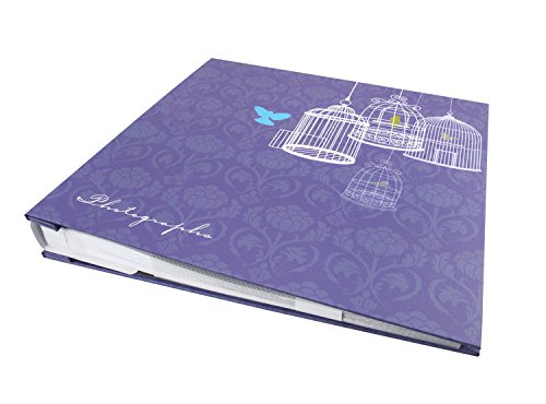 JSP Large 140 Photos Slip In Photo Album 7 x5 Quality Fininsh in Purple w Bird Cage Theme Large Album Case Storage w 140 Pockets JSP Large 140 Photos Slip In Photo Album 7 x5 Quality Fininsh in Purple w Bird Cage Theme Large Album Case Storage w 140 Pockets