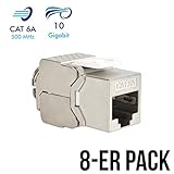 ✅ Im Lieferumfang befinden sich: 8x Keystone Jack Modul RJ45 CAT 6A von VESVITO® für eine werkzeuglose Montage.