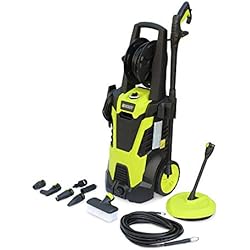 VOLTR - Nettoyeur haute pression 165 bars 2200W - Kit complet d'accessoires brosses, nettoyeur terrasse, buse rotative, jet pression,roulettes, enrouleur et start and stop