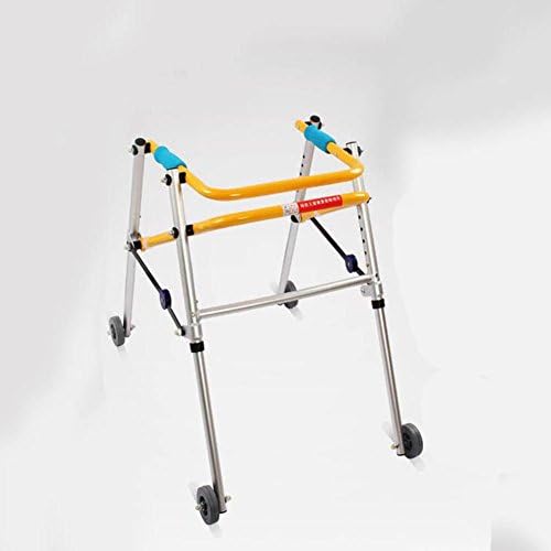JIN Children With Cerebral Palsy Walker Aluminum Alloy Foldable And Lightweight Pulley Walker Four-Foot Crutches