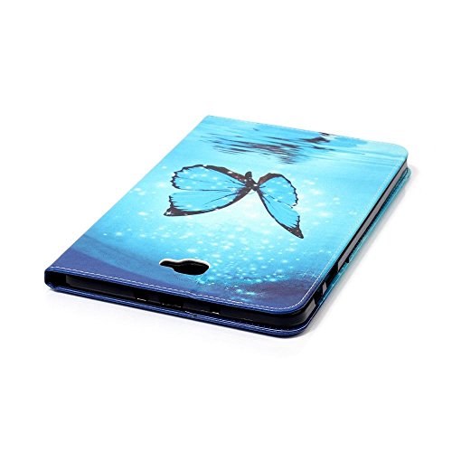 Samsung Tab A6 Hülle 10.1 Case, Ultra Slim PU Leder Tasche und Flip Etui für Samsung Galaxy Tab A (2016) SM-T580N/T585N 25,54cm (10,1 Zoll) Schutzhülle Smart Cover mit Holder Stand (Blauer Schmetterling) - 6