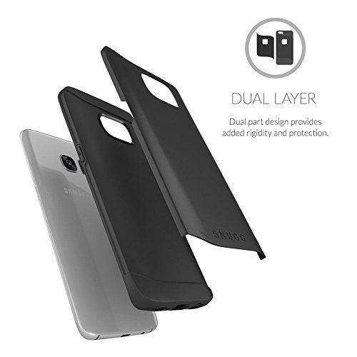 Snugg Funda Galaxy S7 Edge  Samsung Galaxy S7 Edge Case Slim Carcasa de Doble Capa  Infinity Series  Revestimiento con Protecci  n Anti-Golpes - Negro