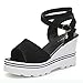 Produktbild 2018 Sweet summer new wedges with fish-mouth Roman shoes and sandals for women with high heels and women's shoes. Black 4