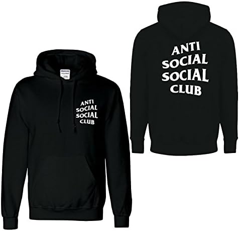 AAA FASHION Anti Social Social Club Unisex Hoodie new long sleeve Hood Kids (Kids 9-11, Black)