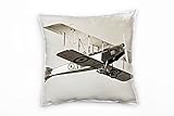 Größe 40 x 40 cm Paul Sinus Art Vintage, Schwarz, Weiß, Altes Flugzeug, Doppeldecker Deko Kissen 40x40cm für Couch Sofa Lounge Zierkissen - Dekoration Zum Wohlfühlen Hergestellt in Deutschland