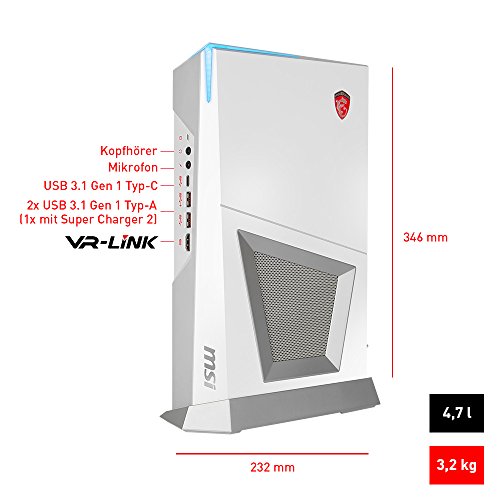 MSI Trident 3 Arctic-061DE PC Gaming-PC (Intel Core i7-7700, Nvidia GeForce GTX 1070 8GB, 16 GB DDR4, 256 GB SSD, Windows 10 Home) weiss - 2