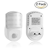 [LEDemain] 9 LED-Nachtlicht mit Bewegungsmelder / LED Sensorleuchte Nachtleuchte Ideal für Dunkel Treppen, Ecken, Flur, Bad, Schlafzimmer, Küche, Kinderzimmer usw.(2 Stücke in Pack)