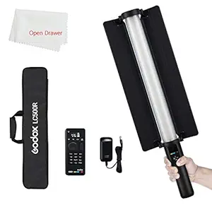 GODOX LC500R RGB LED Light Stick Lighting,2500K-8500K Full Color, 14 Lighting Effects, with Barndoor & Carry Bag (Remote Not Included)