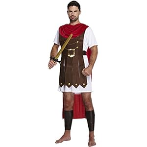 Hombre Romano Gladiator Caesar Emperor Guard Soldado Disfraz o/s Talla M-L