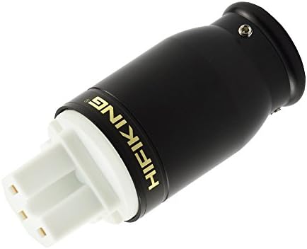 HiFiKing High-End Aluminum Shell IEC Power Plug Connector, Rhodium Plated Contacts, White