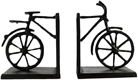 Elur Bicycle Iron Book Ends 15cm, Cast, Mocha, 13 x 20 x 7 cm
